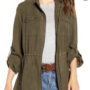 Treasure & Bond Linen Field Jacket Khaki XSmall with a loose fit